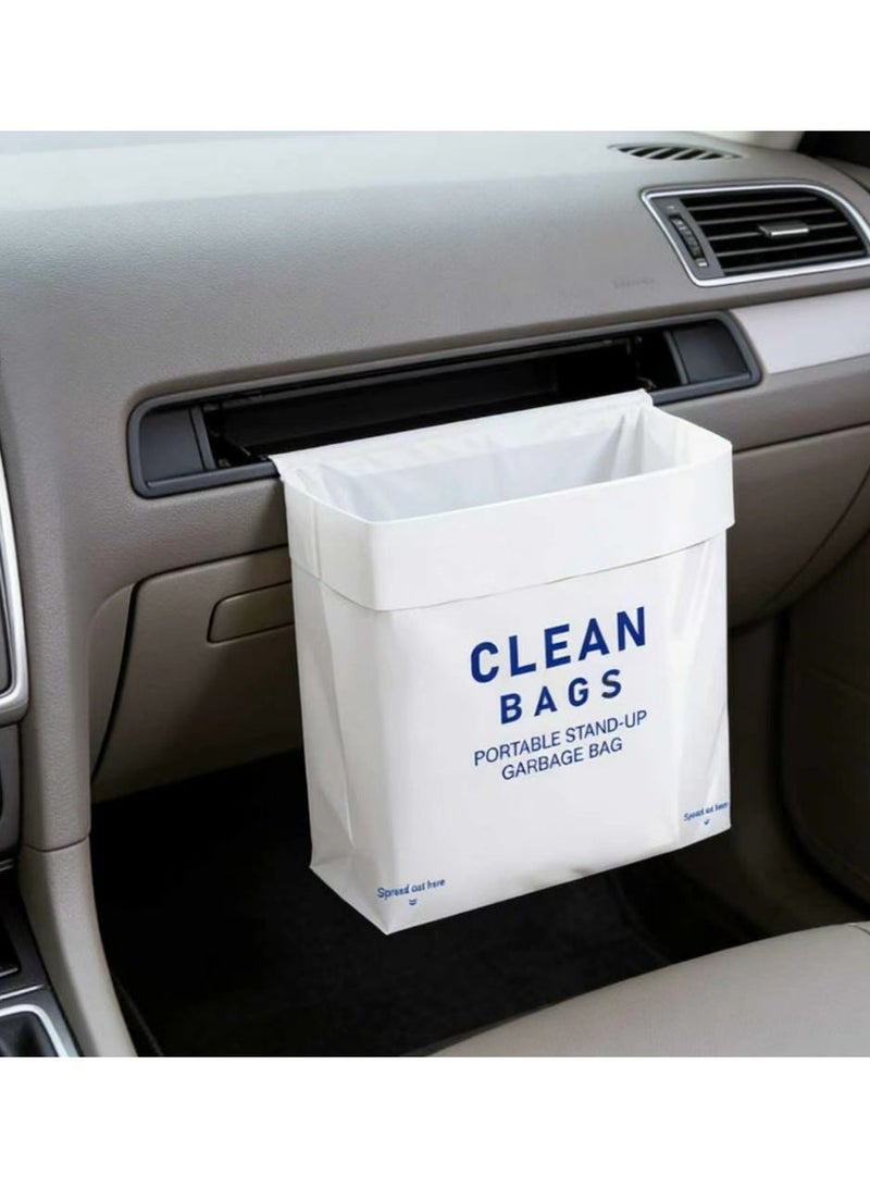 أكياس قمامة لاصقة للسيارة، عبوة من 20 كيسًا مانعة للتسرب، موزع أكياس قمامة للسيارة. - Image 1